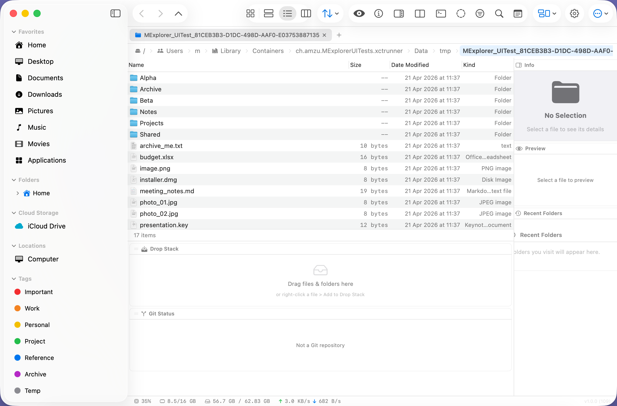 MExplorer with macOS Finder preset applied
